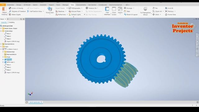 Autodesk Inventor Tutorial 54 - Worm Gear design смотреть онлайн