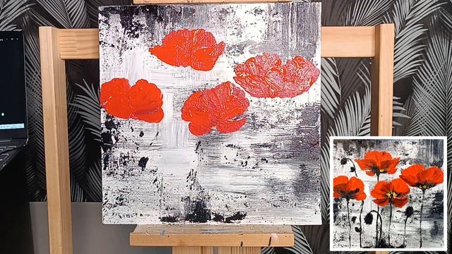 ?МАКИ. АКРИЛ/как просто нарисовать маки смотреть онлайн