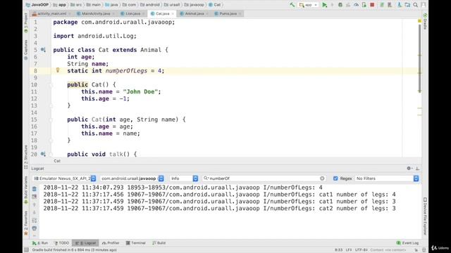 4.9.2. Изучаем Java. Java ООП static и final . Android разработка на Kotlin - с нуля смотреть онлайн