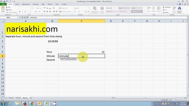 Extract Hour, minute and second in Excel смотреть онлайн