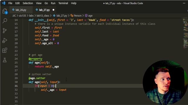 2022-Spring: Intro to Python - Lab 27 - Class Getters and Setters (Two Ways) смотреть онлайн