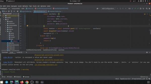 25. Добавляем валидацию с помощью react hook form в компонент регистрации