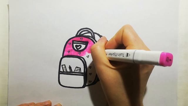 Как нарисовать Рюкзак маркерами . How To Draw a Backpack with markers. смотреть онлайн