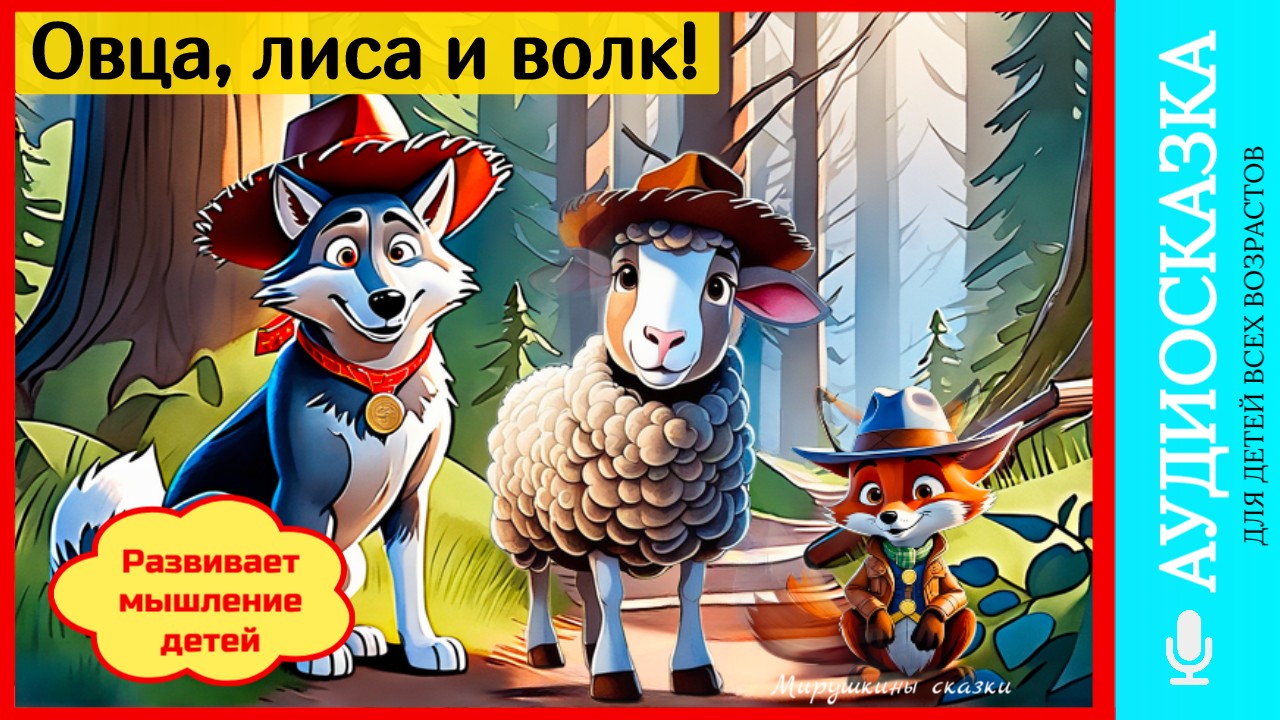 Овца, лиса и волк | аудиосказки | народные сказки | детские сказки онлайн | сказка |мультик| слушать смотреть онлайн