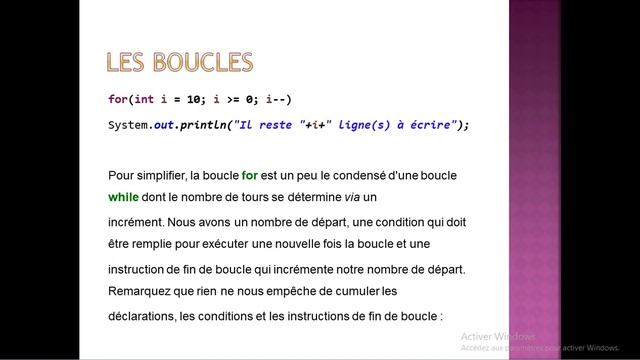 Apprendre à programmer en Java Boucle for #25 смотреть онлайн