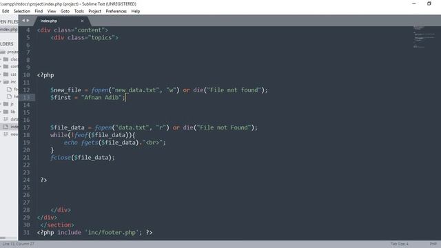 PHP Fundamental Tutorial-34 (File Create & Write) смотреть онлайн