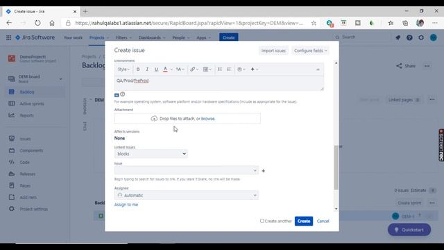 JIRA TUTORIAL #6 | HOW TO CREATE ISSUES IN JIRA | LOGGING AN ISSUE IN JIRA | RAHUL QA LABS [2020] смотреть онлайн