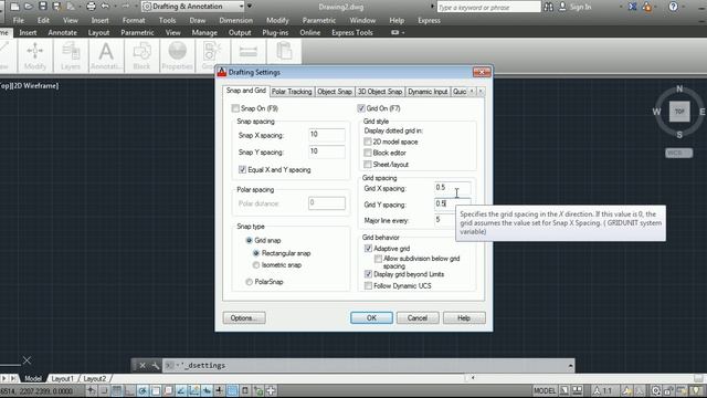 Autocad 2013 การกำหนดค่า Drafting setting смотреть онлайн
