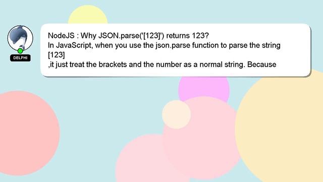 NodeJS : Why JSON.parse('[123]') returns 123? смотреть онлайн