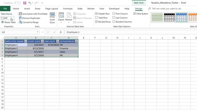 Vacation and Attendance Tracker Excel Dashboard - Chapter 2 Lesson 4 - Employees смотреть онлайн