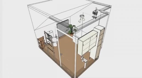 Процесс проектирования ванной комнаты 3D визуализация. Современная архитектура