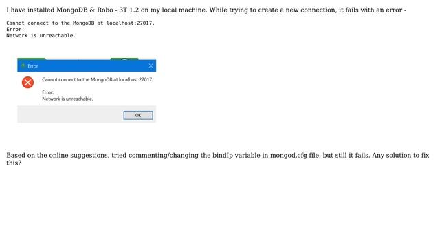 Can't connect to MongoDB server from local смотреть онлайн