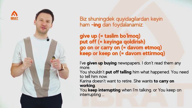 Verb + -ing (enjoy doing/ stop doing etc.) | 125-dars | Ingliz tilini 0 dan o'rganish смотреть онлайн