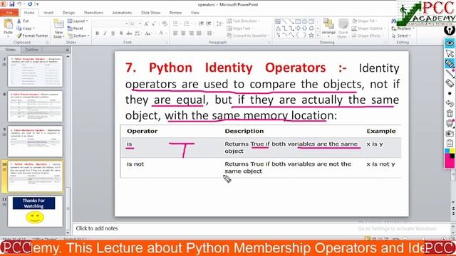CLASS-15 || O LEVEL || MEMBERSHIP AND IDENTITY OPERATOR || PYTHON (M3-R5) || PCC ACADEMY || смотреть онлайн