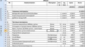 Выбор материала в смете