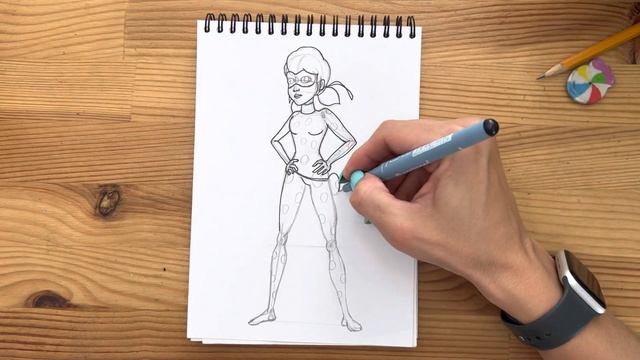 Как нарисовать "Леди Баг" карандашом и скетч маркерами | Рисунок для детей, поэтапно и легко смотреть онлайн