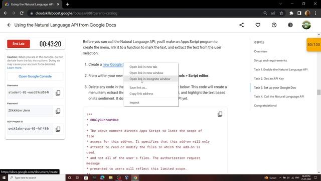 Using the Natural Language API from Google Docs || [GSP126] || Solution смотреть онлайн