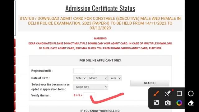 DELHI POLICE CONSTABLE ADMIT CARD (CR REGION) 2023 || HOW TO CHECK EXAM CITY AND DATE ?? смотреть онлайн