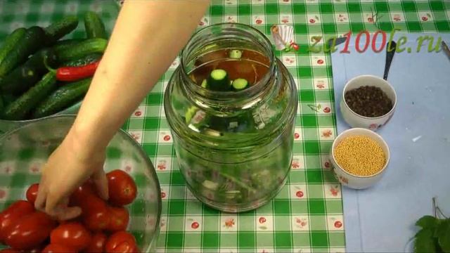 Маринованные огурцы с помидорами видео рецепт смотреть онлайн