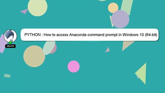 PYTHON : How to access Anaconda command prompt in Windows 10 (64-bit) смотреть онлайн