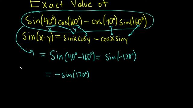 Exact Value of sin(40)cos(160) - cos(40)sin(160) смотреть онлайн