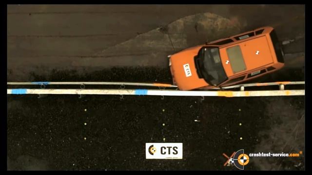 Crash test Fiat Uno vs. Stahlschutzplanke, DIN EN 1317-4, TB 11 смотреть онлайн