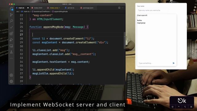 ASMR Programming - Chat App with TypeScript and WebSocket - No Talking смотреть онлайн