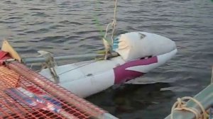 catamaran sailing Парусный надувной самодельный катамаран