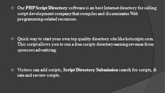 Script Directory, PHP Scripts Submission смотреть онлайн