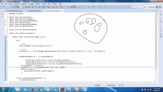 Jdbc ResultSetMetadata,DatabaseMetaData and Constructor,instance block and Static block смотреть онлайн