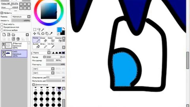 Как сделать свой АРТ в програме Paint tool sai смотреть онлайн