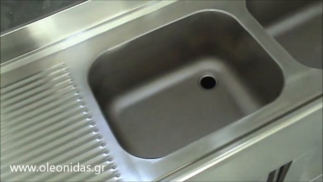 Λάντζα ανοξείδωτη διαστ. 210x60x85 cm με 2 γούρνες - Cupboard Sinks with Sliding Doors 2 Basins смотреть онлайн