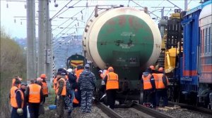 [Эксклюзив] Сход вагона с рельс и восстановительные работы
