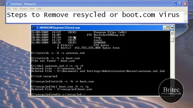 How to Remove autorun.inf resycled and boot.com Virus by Britec смотреть онлайн