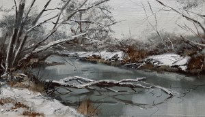 Первый снег.Художник Вугар Мамедов