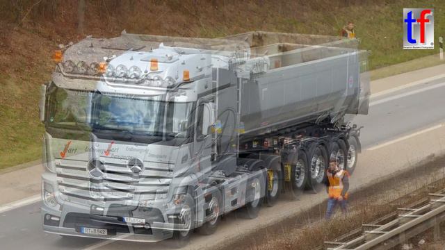 SCANIA, MAN, MERCEDES-BENZ Construction Trucks / Bau Lkws, Sanierung B 14, Fellbach, 2018. смотреть онлайн