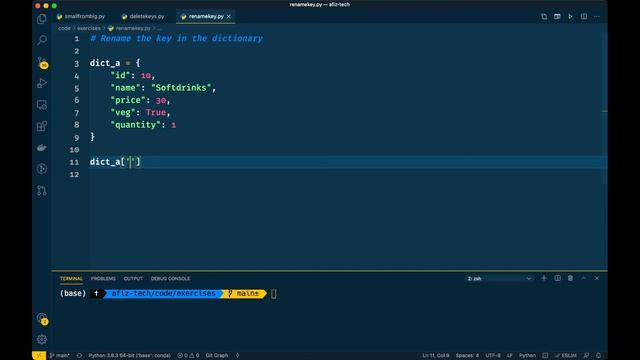Python Interview Questions on Dictionaries: Rename a key in the dictionary смотреть онлайн