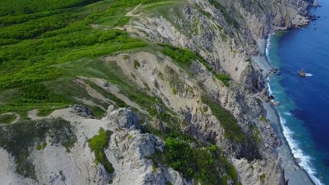 Мыс Столбовой с высоты. Преображение, Лазовский район. смотреть онлайн