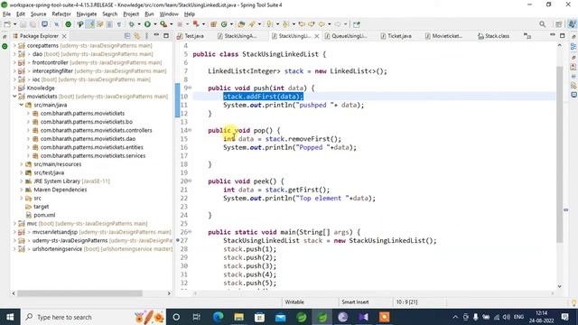 How to implement stack using linked list | java interview question смотреть онлайн