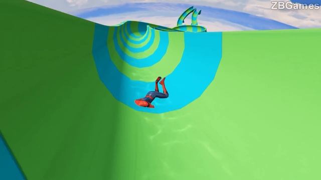 GTA 5 LONGEST WATERSLIDE From Space Into Lava Pool! смотреть онлайн