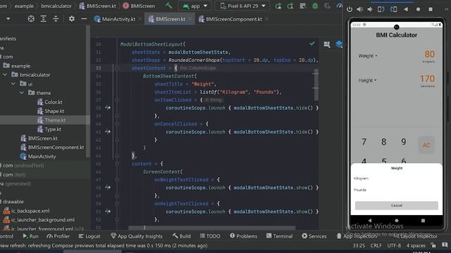BMI Calculator in Jetpack Compose | English | Android Studio | Kotlin смотреть онлайн