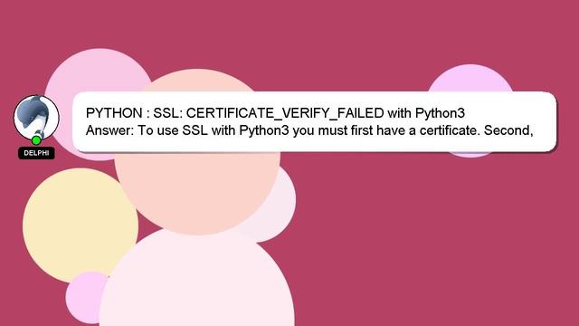 PYTHON : SSL: CERTIFICATE_VERIFY_FAILED with Python3 смотреть онлайн