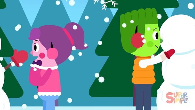 Let's Make A Snowman | Kids Winter Songs | Super Simple Songs смотреть онлайн