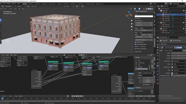 Blender3D - Creating a procedural Building with Blender 2.93 Geometry Nodes (TUTORIAL PART3) смотреть онлайн