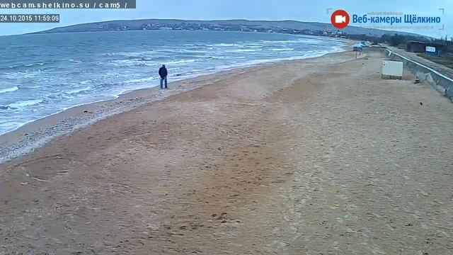 Пляж в Щёлкино, 24.10.2015 - time-lapse с камеры 5 смотреть онлайн