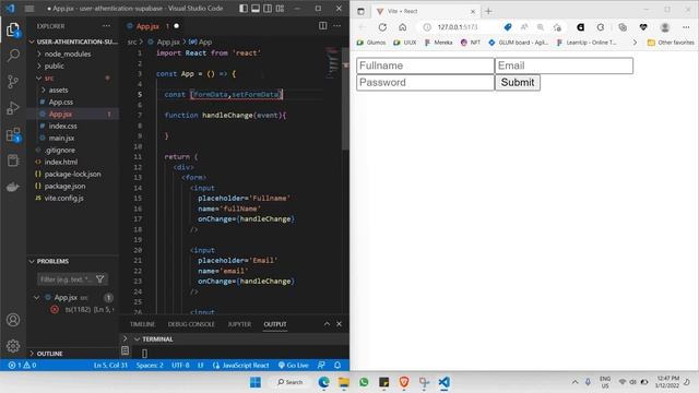 Build A User Authentication App with ReactJS and Supabase | Part 3: Creating SignUp Form смотреть онлайн