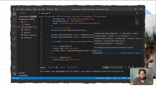 03. Firebase Authentication - Google Sign In | Firebase For Web | TechFerment смотреть онлайн