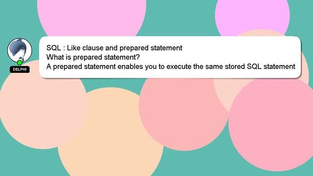 SQL : Like clause and prepared statement смотреть онлайн