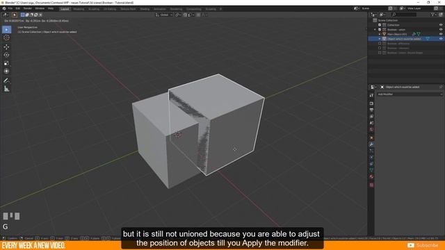 How to union, difference, intersect objects | Boolean modifier | Blender 2.81 | Tutorial смотреть онлайн
