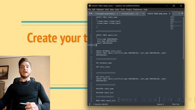 Lesson 19. Create your table with a query. PHP MySqL for begginers смотреть онлайн